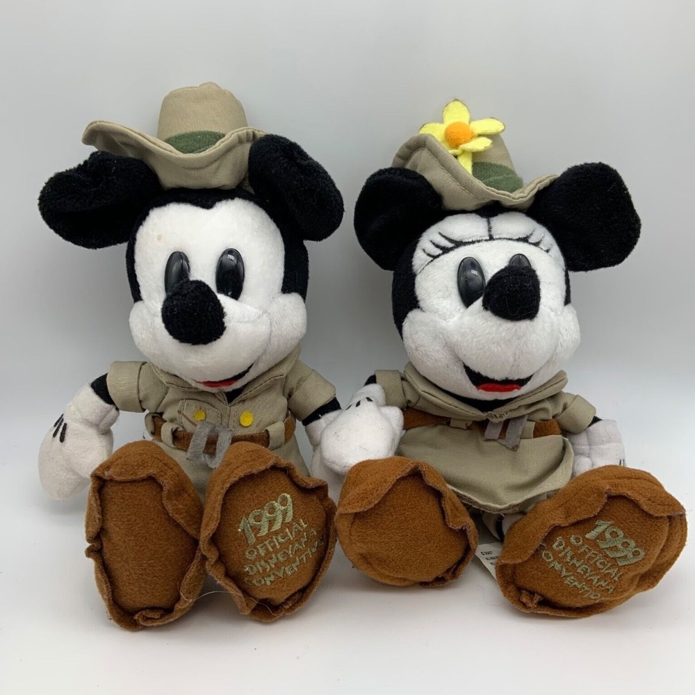 Vintage Disney Mickey & Minnie Plush 1999 Official Disneyana Convention